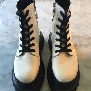 Zara Women’s Genuine Leather Platform Combat Boots